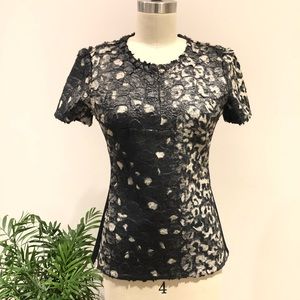 Textured top with back zipper